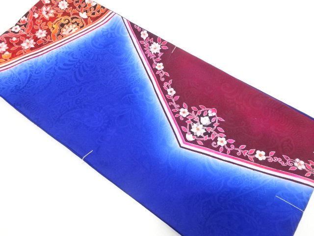 未使用品　花更紗模様織り出し　袋帯